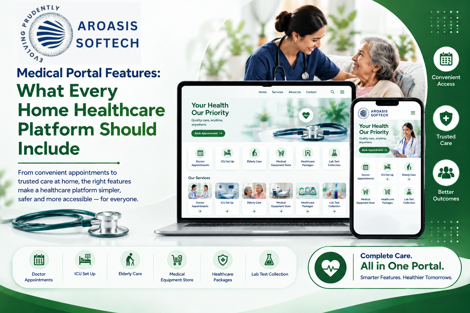 Medical portal features for home healthcare platforms